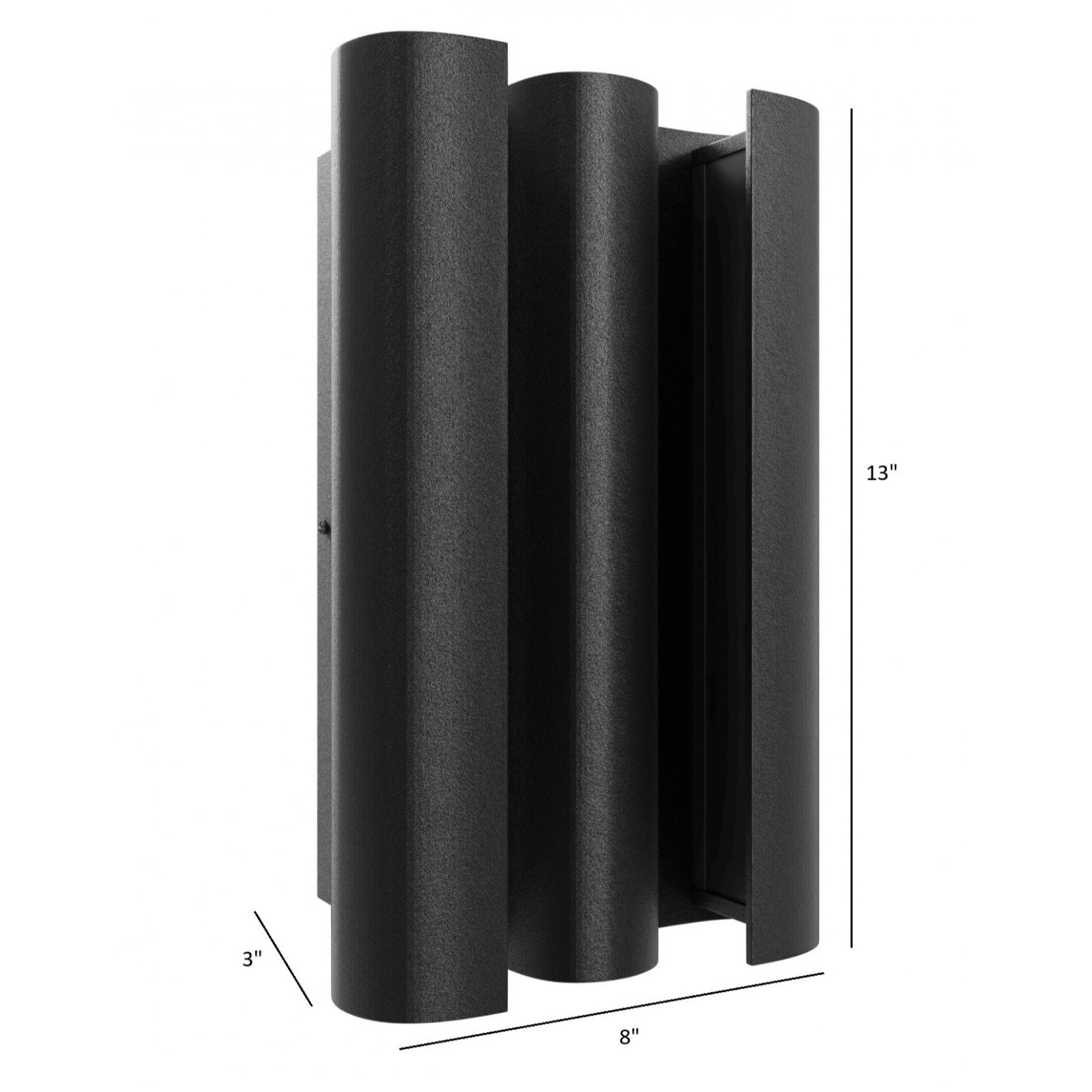 Avenue Outdoor 8"W LED Wall Sconce AV9912-BLK installed on exterior wall — wider 8-inch face creates broader LED wash on surrounding surface