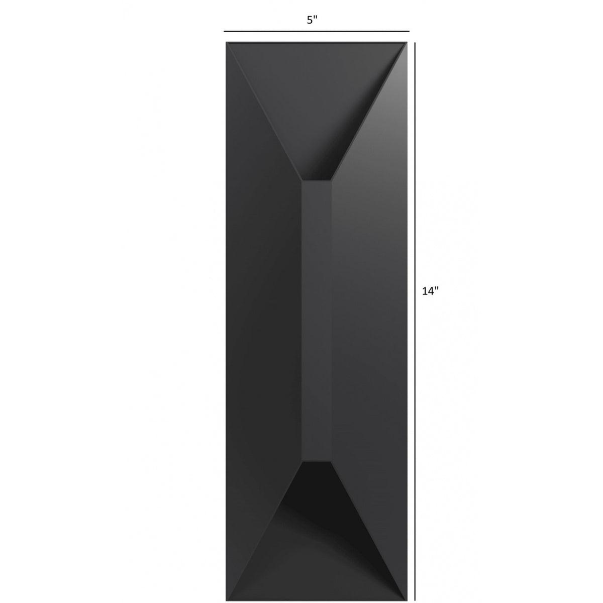 Avenue Outdoor 5CCT LED haut/bas Murale AV4914-BK-5CCT installé à l'extérieur — faisceaux chauffants ascendants et descendants sur la surface du mur