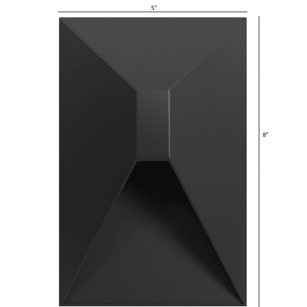 Avenue Outdoor 5-CCT Rectangular LED Wall Sconce AV5008-BK-5CCT installed on modern exterior wall — even diffused LED glow across face