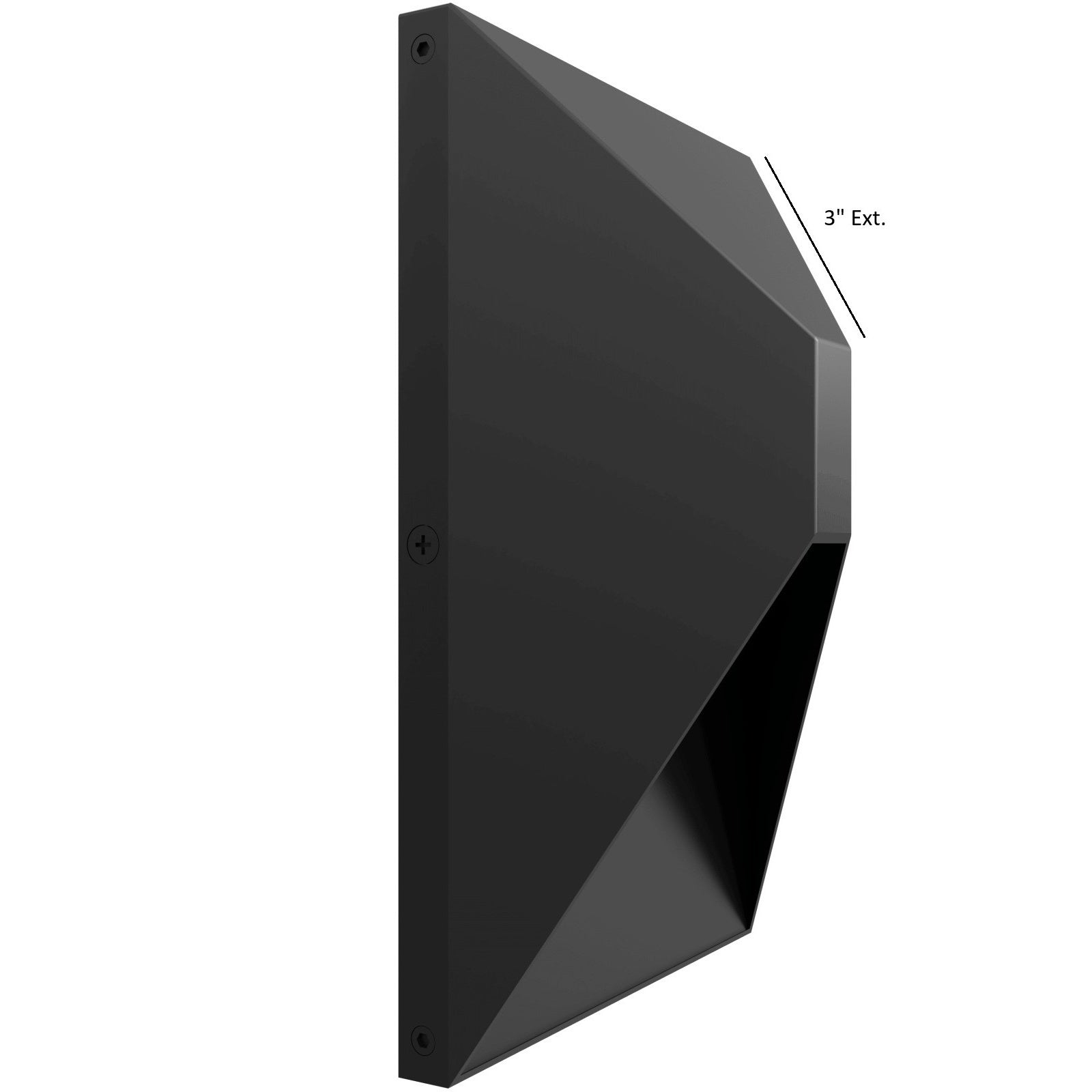 Avenue Outdoor 5-CCT Rectangular LED Wall Sconce AV5008-BK-5CCT close-up — CCT selector detail and frosted white acrylic face panel