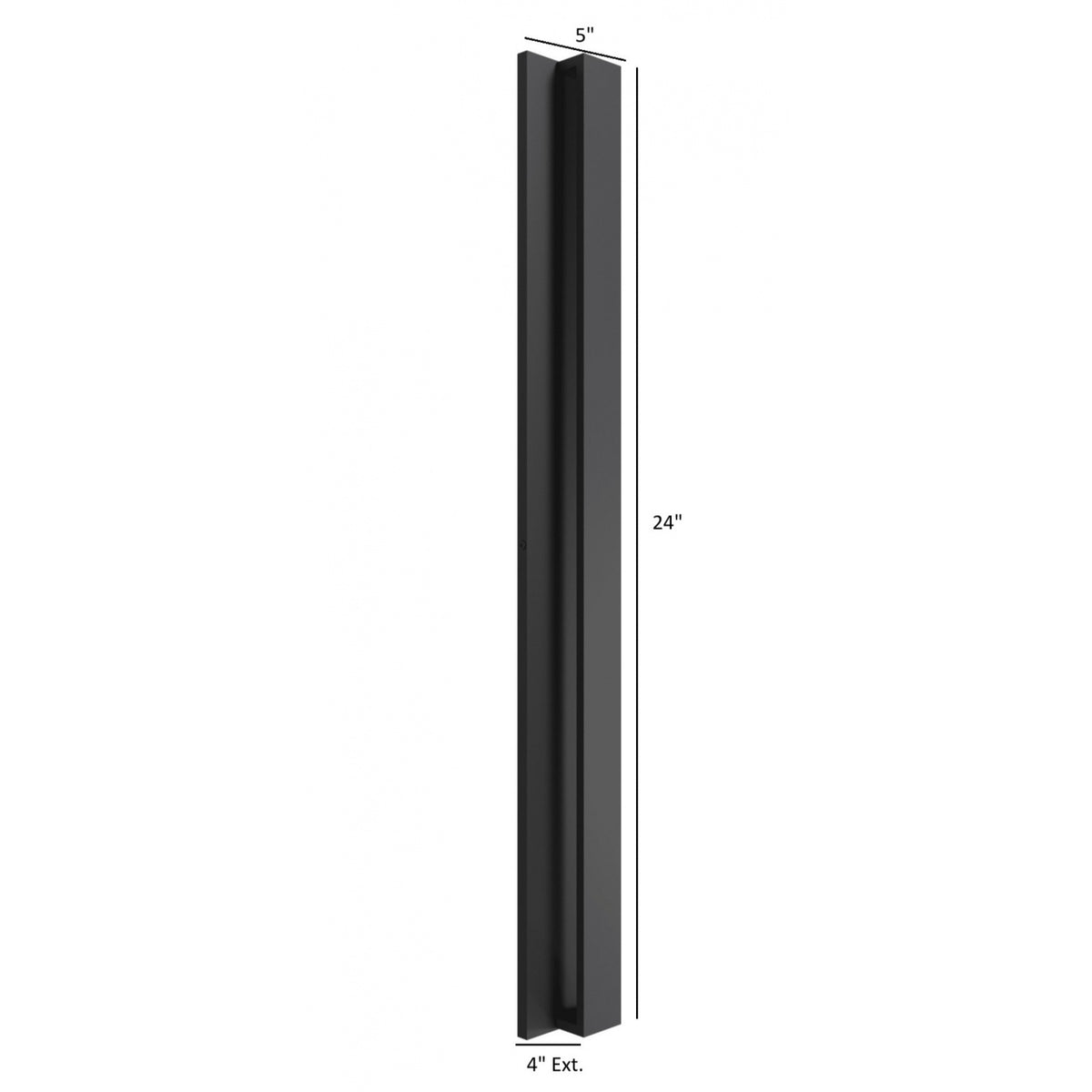 Avenue Outdoor 5CCT LED haut/bas Murale Détails du modèle AV4924-BK-5CCT : sélecteur de température de couleur à 5 positions (2 700 K à 5 000 K) sur le boîtier.