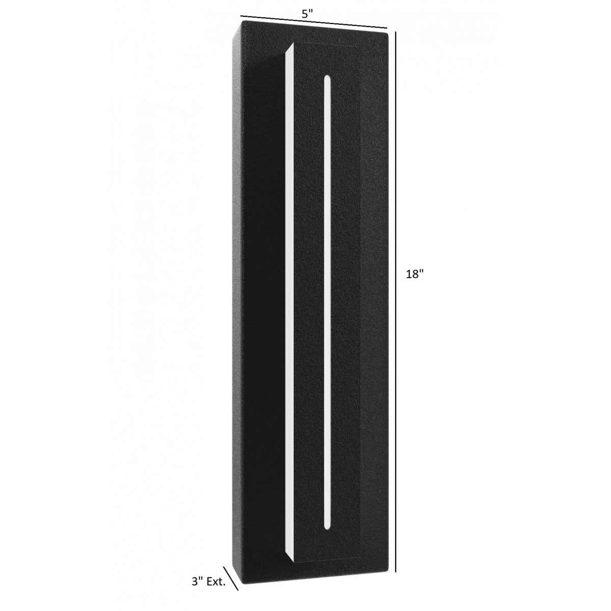 Avenue Outdoor Raised Panel LED Wall Sconce AV3218-BLK side profile — black finish backplate with protruding LED panel visible in silhouette