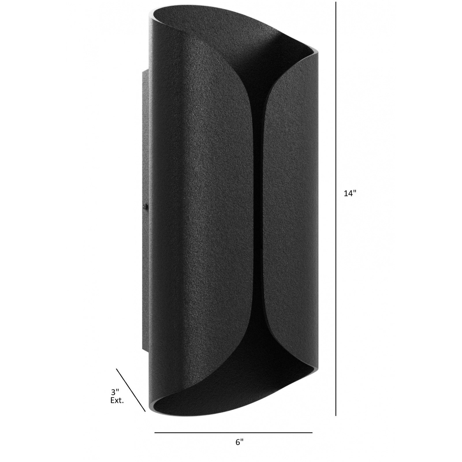 Avenue Outdoor 6"W LED Wall Sconce AV9909-BLK installed on modern exterior — black rectangular sconce with even LED wash on surrounding wall