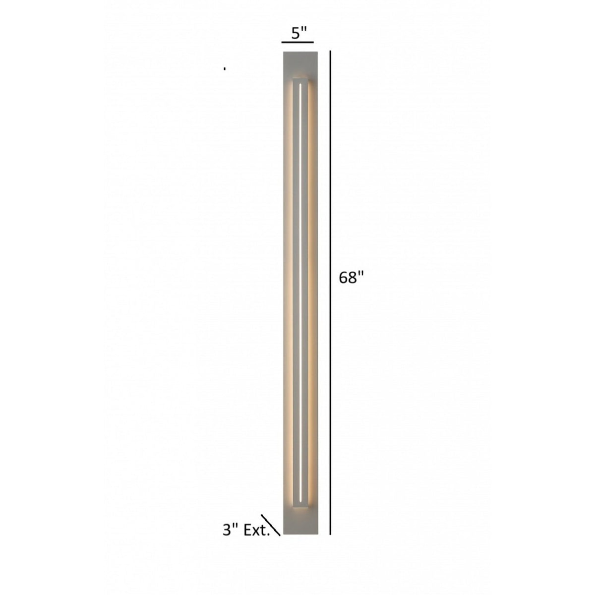 Avenue Outdoor Raised Panel LED Wall Sconce AV3268-SLV lifestyle view — 68"H silver fixture installed at modern home entry, raised LED panel illuminated