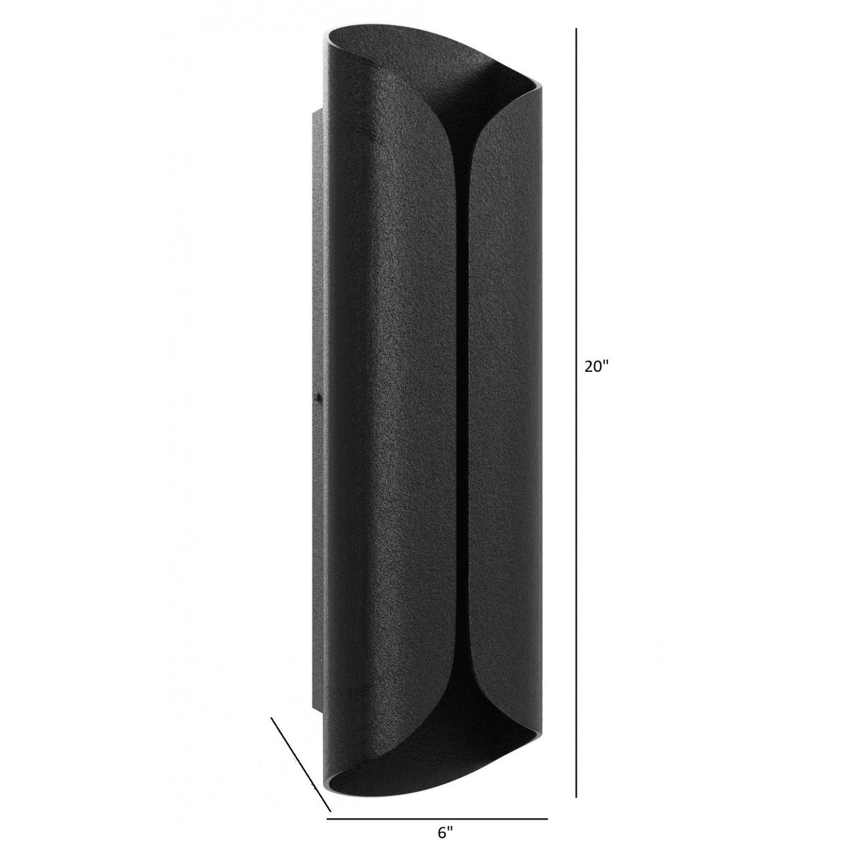 Avenue Outdoor LED 6"W Murale Applique murale rectangulaire noire AV9910-BLK installée sur un mur extérieur moderne — éclairage LED uniforme sur le mur environnant