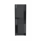 Panneau LED extérieur Avenue à 2 panneaux Murale Vue de face AV2418-BLK — Boîtier en aluminium noir de 45,7 cm (18 po) de hauteur avec deux panneaux rectangulaires lumineux, fond blanc