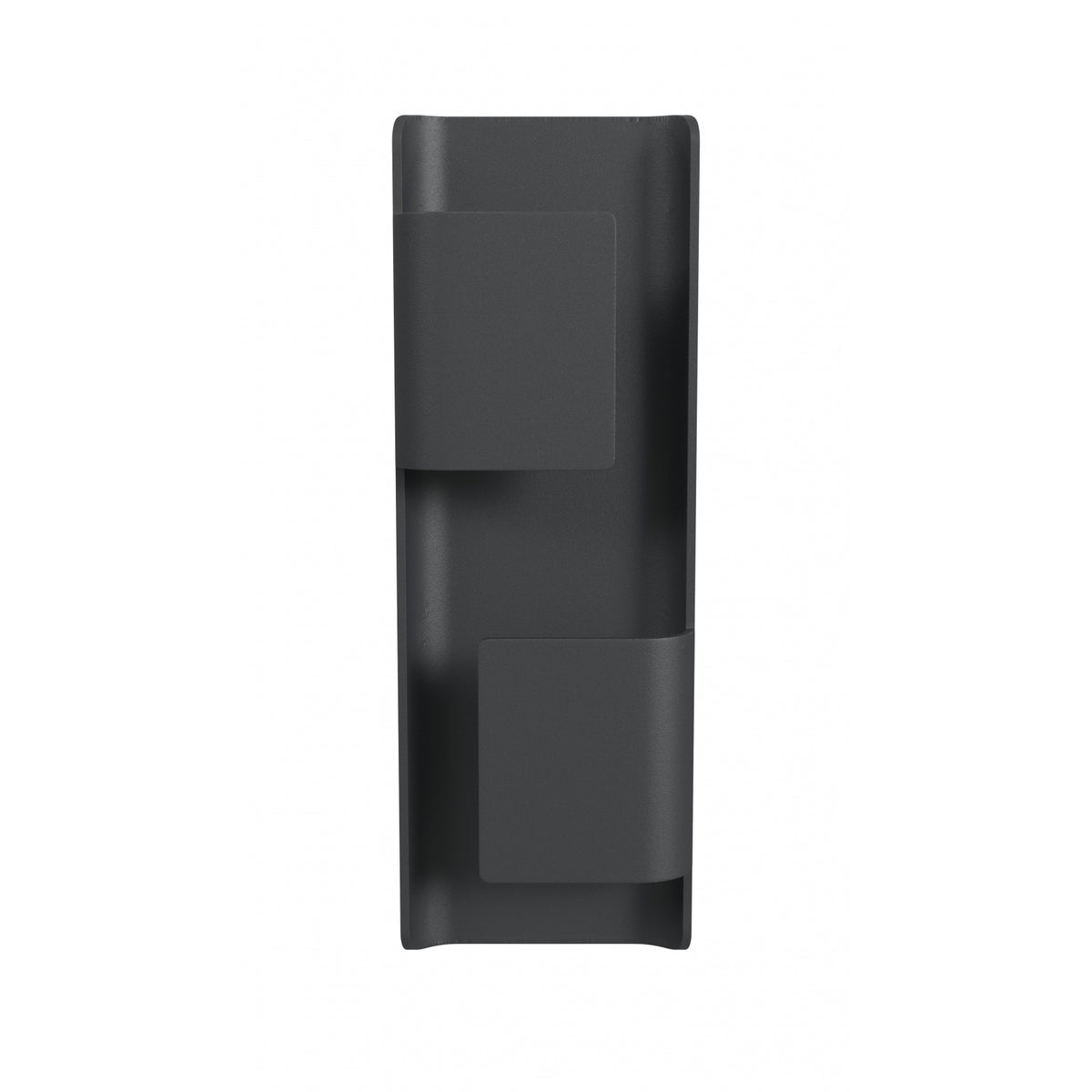 Avenue Outdoor 2-Panel LED Wall Sconce AV2418-BLK front view — 18"H black aluminum body with two rectangular illuminated panels, white background
