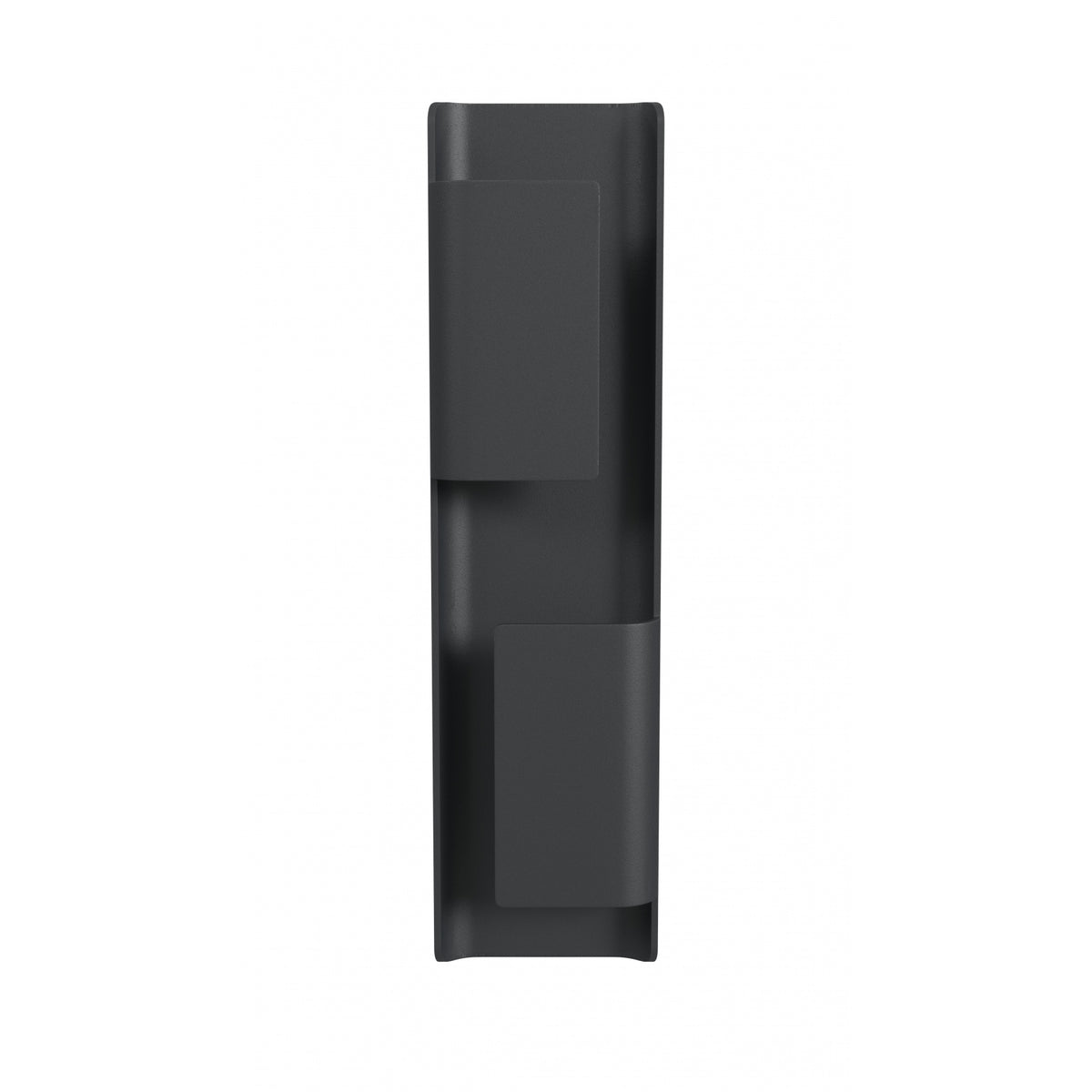 Avenue Outdoor 2-Panel LED Wall Sconce AV2424-BLK front view — 24"H black aluminum body with two rectangular illuminated panels, white background