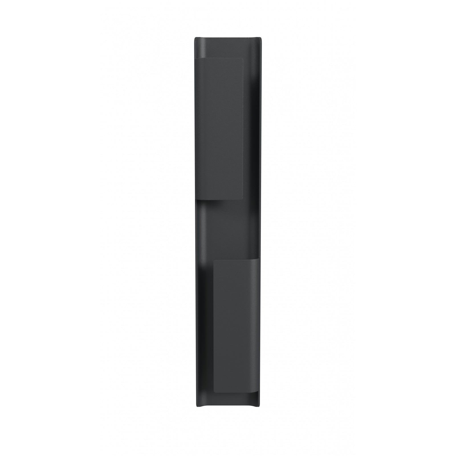 Panneau LED extérieur Avenue à 2 panneaux Murale Vue de face AV2436-BLK — Boîtier en aluminium noir de 91,4 cm (36 po) de hauteur avec deux panneaux rectangulaires lumineux, fond blanc