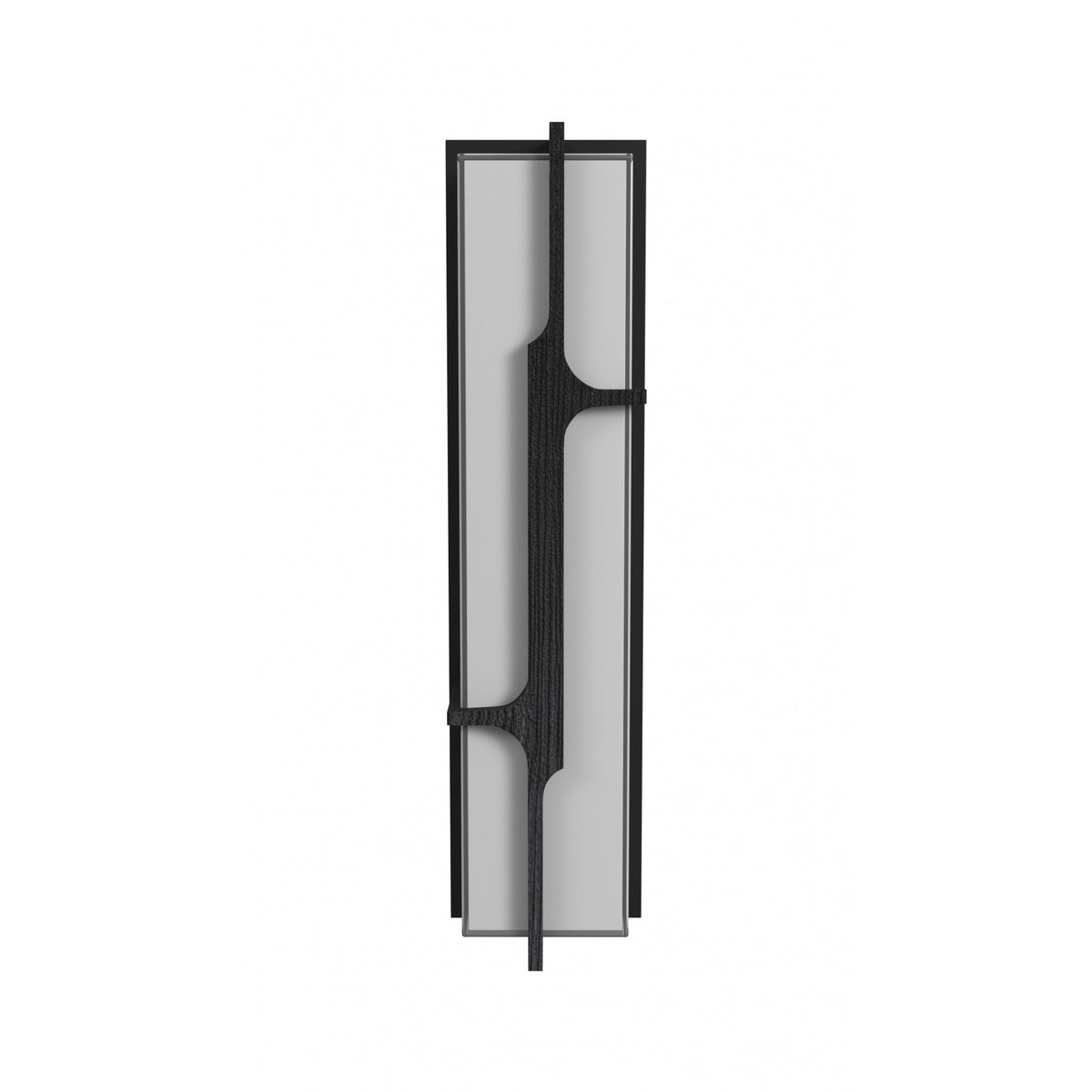 Avenue Outdoor Faux Wood Grain LED Wall Sconce AV2624-BLK front view — 24"H black frame with realistic wood-grain textured front panel, white background