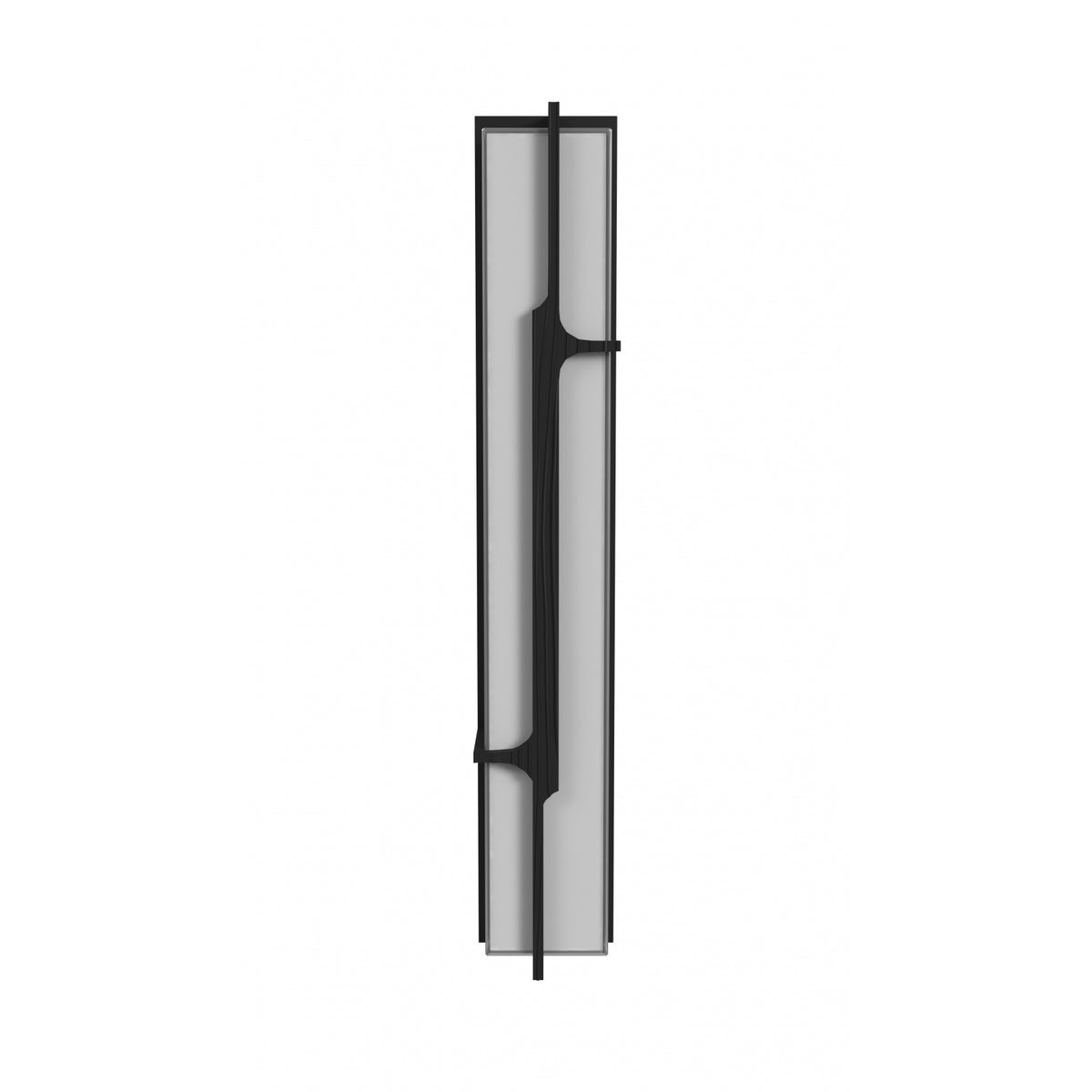 Avenue Outdoor Faux Wood Grain LED Wall Sconce AV2636-BLK front view — 36"H black frame with realistic wood-grain textured front panel, white background