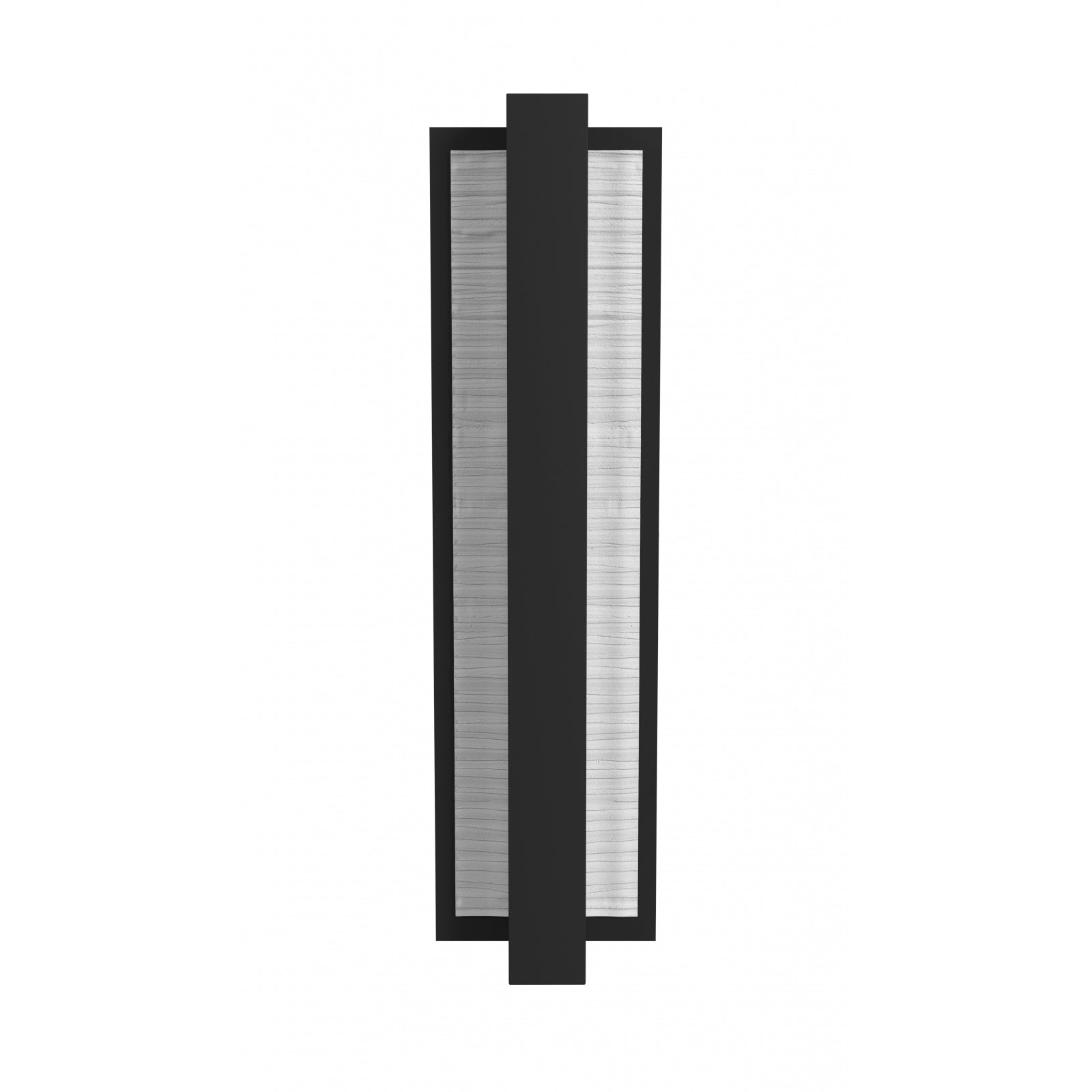 Avenue Outdoor Textured Panel LED Wall Sconce AV2918-BLK front view — 18"H black frame with white textured-surface center panel, white background