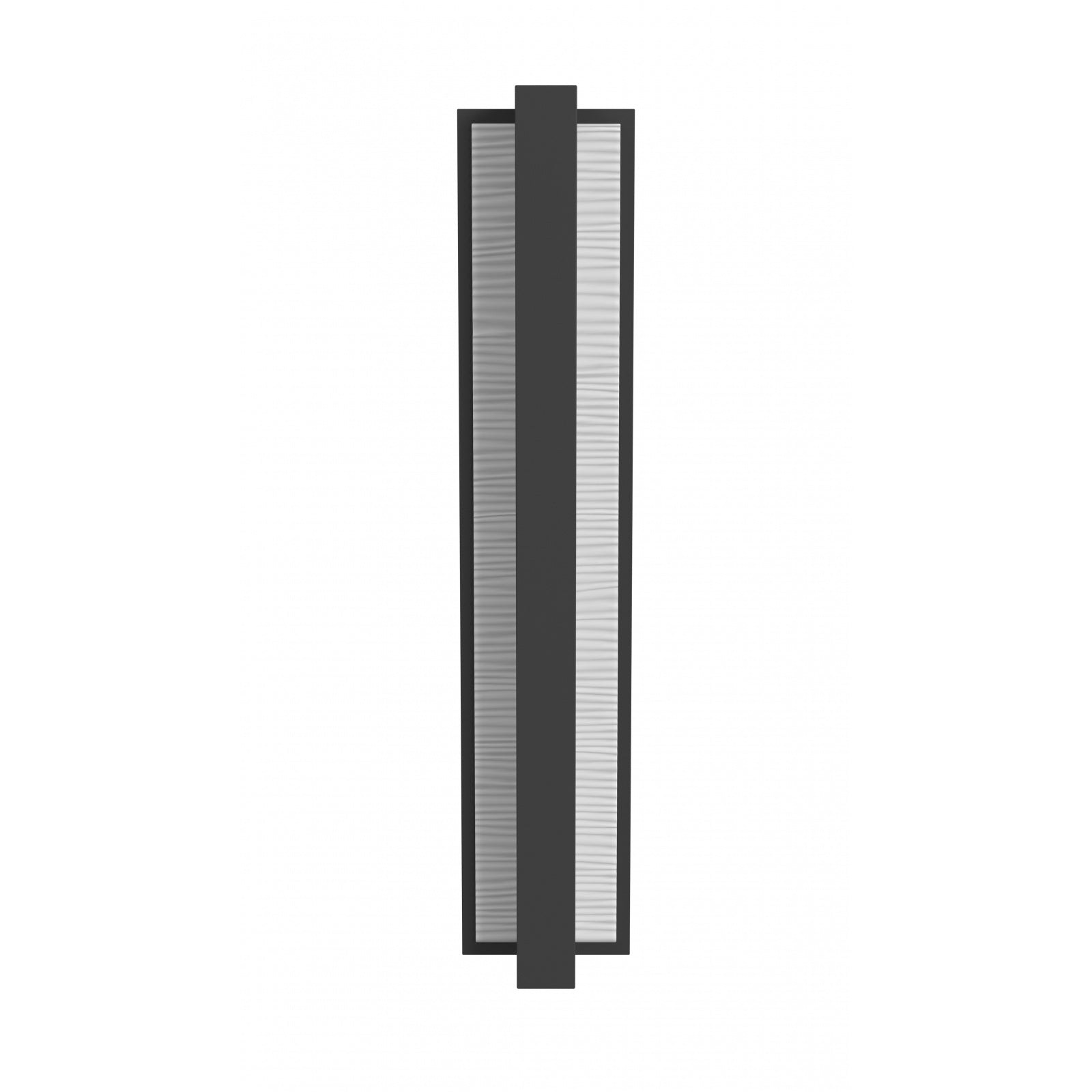 Avenue Outdoor Textured Panel LED Wall Sconce AV2924-BLK front view — 24"H black frame with white textured-surface center panel, white background