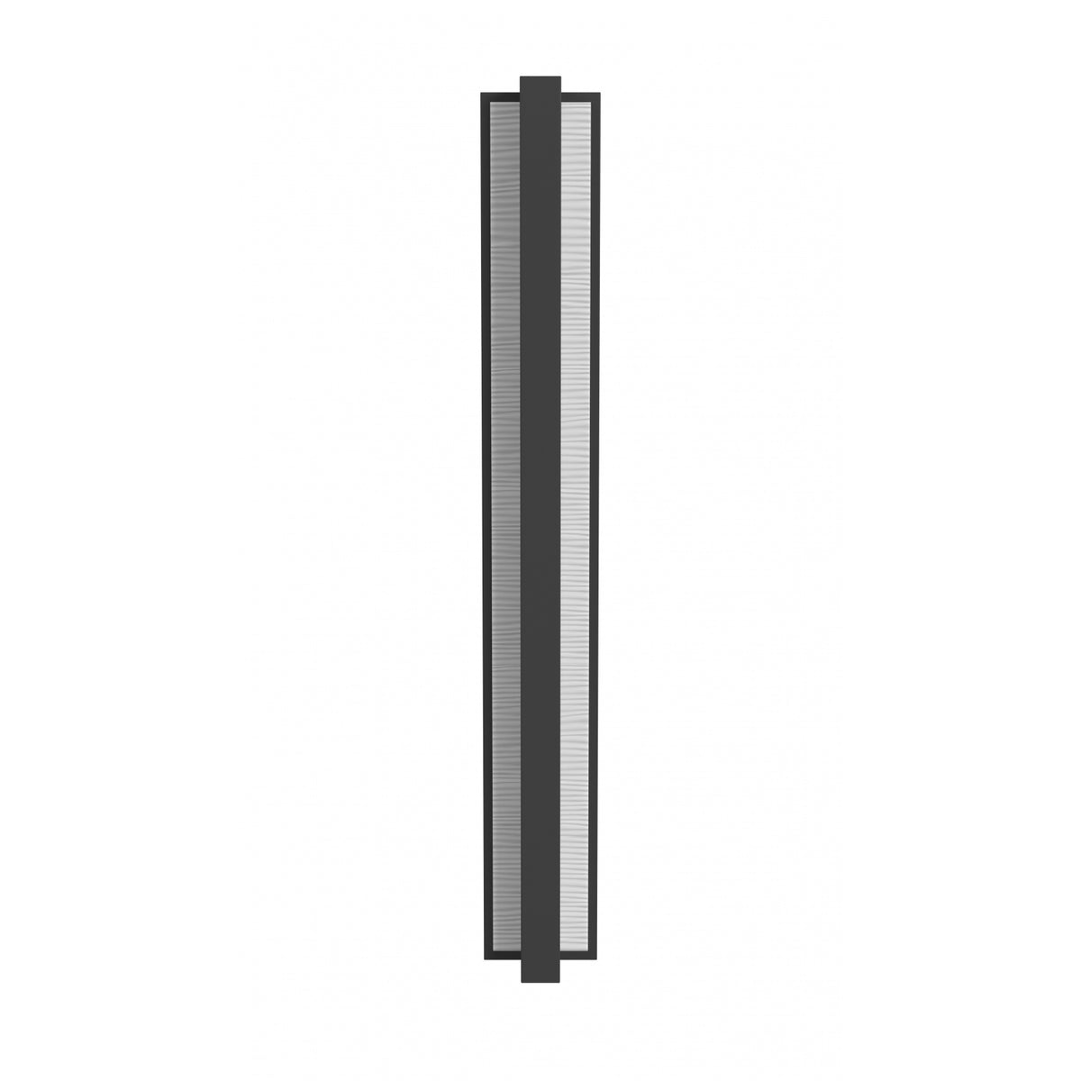 Avenue Outdoor Textured Panel LED Wall Sconce AV2936-BLK front view — 36"H black frame with white textured-surface center panel, white background