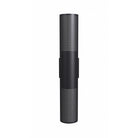 Avenue Outdoor Cylindrique Perforé LED Haut/Bas Murale AV2724-BLK vue de face — Cylindre rond noir de 24 po de hauteur, côtés perforés, fond blanc