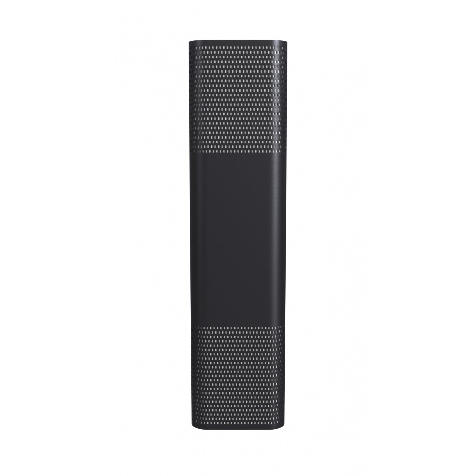 Avenue Outdoor LED Wall Sconce AV2224-BLK front view — 24"H black rectangle with laser-cut perforated grid pattern on white background