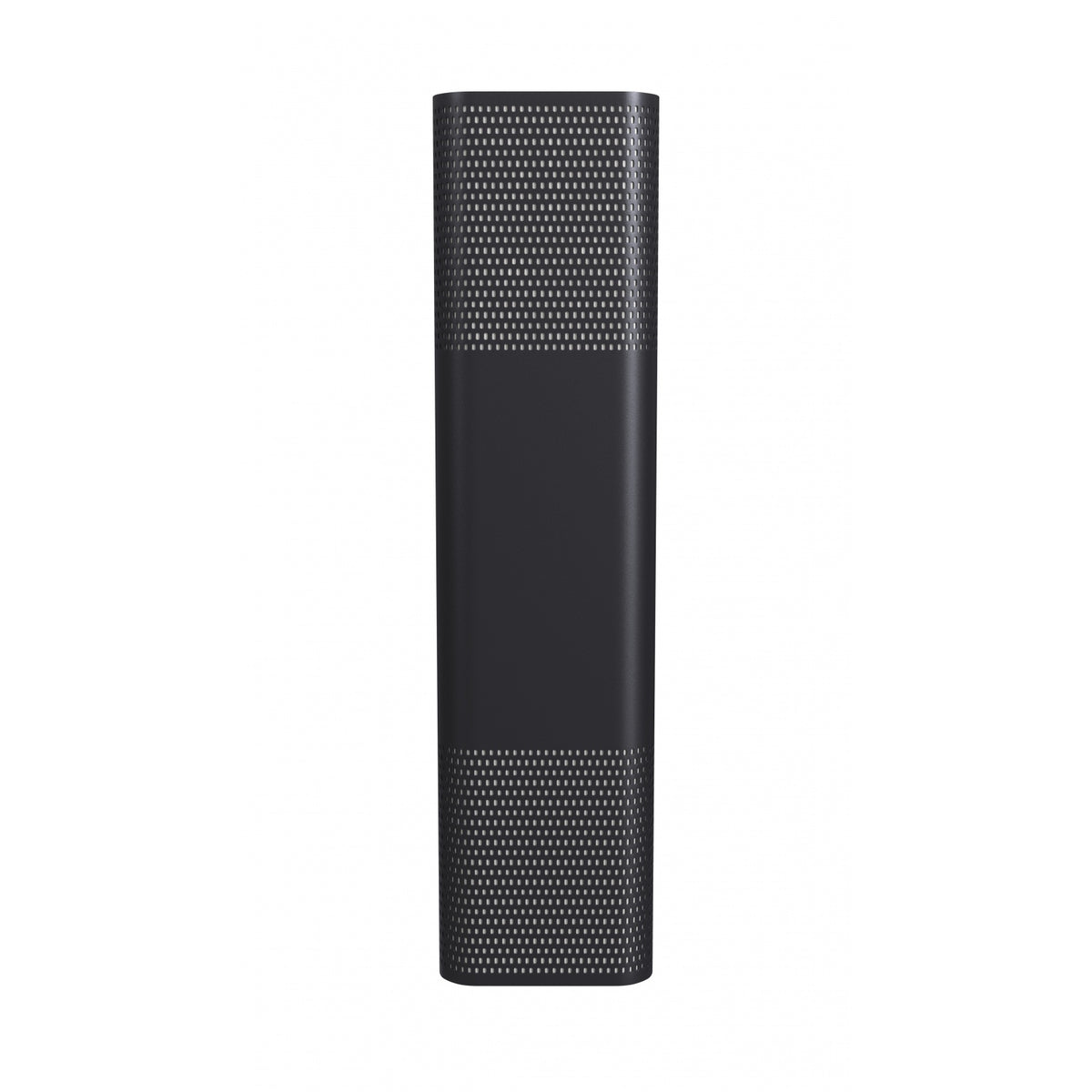 Avenue LED extérieure Murale AV2224-BLK vue de face — Rectangle noir de 61 cm de hauteur avec motif de grille perforée découpée au laser sur fond blanc