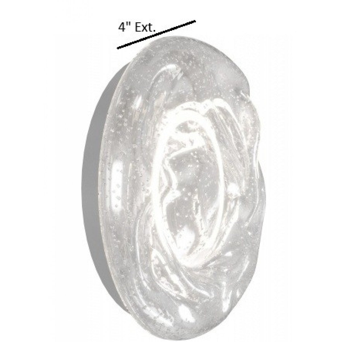 Avenue Outdoor LED Wall Sconce with Wavy Glass AV8010-CLR side profile — 8"W wide glass shade extension from black wall plate