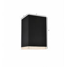 Avenue Outdoor LED Flushmount AV9888-BLK installed on outdoor ceiling — black round fixture flush with surface, even LED glow