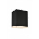 Avenue Outdoor LED Flushmount AV9889-BLK installed on outdoor ceiling — black round fixture flush with surface, even LED glow