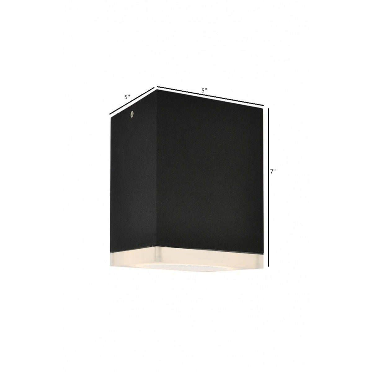 Luminaire encastré extérieur à DEL Avenue AV9889-BLK installé au plafond extérieur — luminaire rond noir affleurant la surface, éclairage DEL uniforme