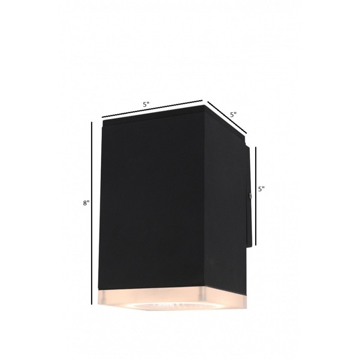Avenue Outdoor Mini LED Wall Sconce AV9890-BLK installed on exterior — small black sconce with clean even LED glow