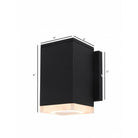Avenue Outdoor Mini LED Wall Sconce AV9891-BLK installed on exterior — small black sconce with clean even LED glow