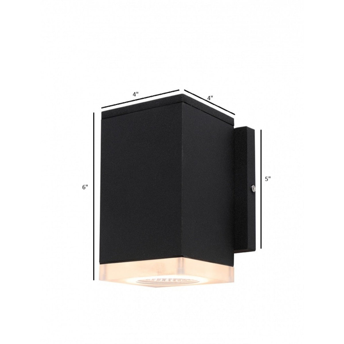 Avenue Outdoor Mini LED Wall Sconce AV9891-BLK installed on exterior — small black sconce with clean even LED glow