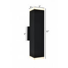 Avenue Outdoor Up/Down LED Wall Sconce AV9893-BLK installed on exterior — black sconce projecting defined upward and downward beams on wall surface