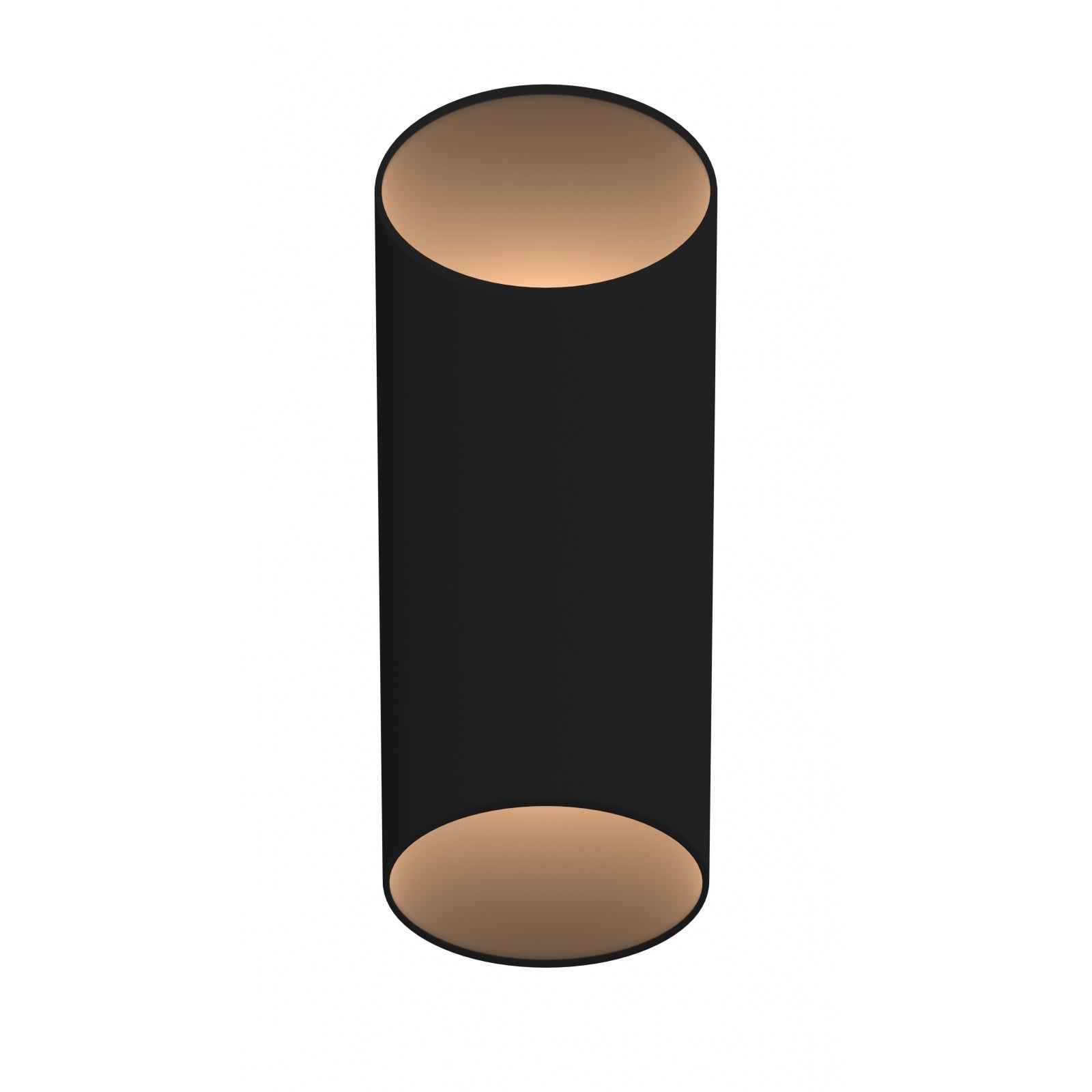 Avenue Outdoor Cylindrical LED Wall Sconce AV9895-BLK front view — 12"H slim black round cylinder on white background, 7-inch diameter