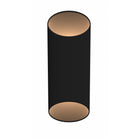 Avenue Outdoor Cylindrical LED Wall Sconce AV9895-BLK front view — 12"H slim black round cylinder on white background, 7-inch diameter