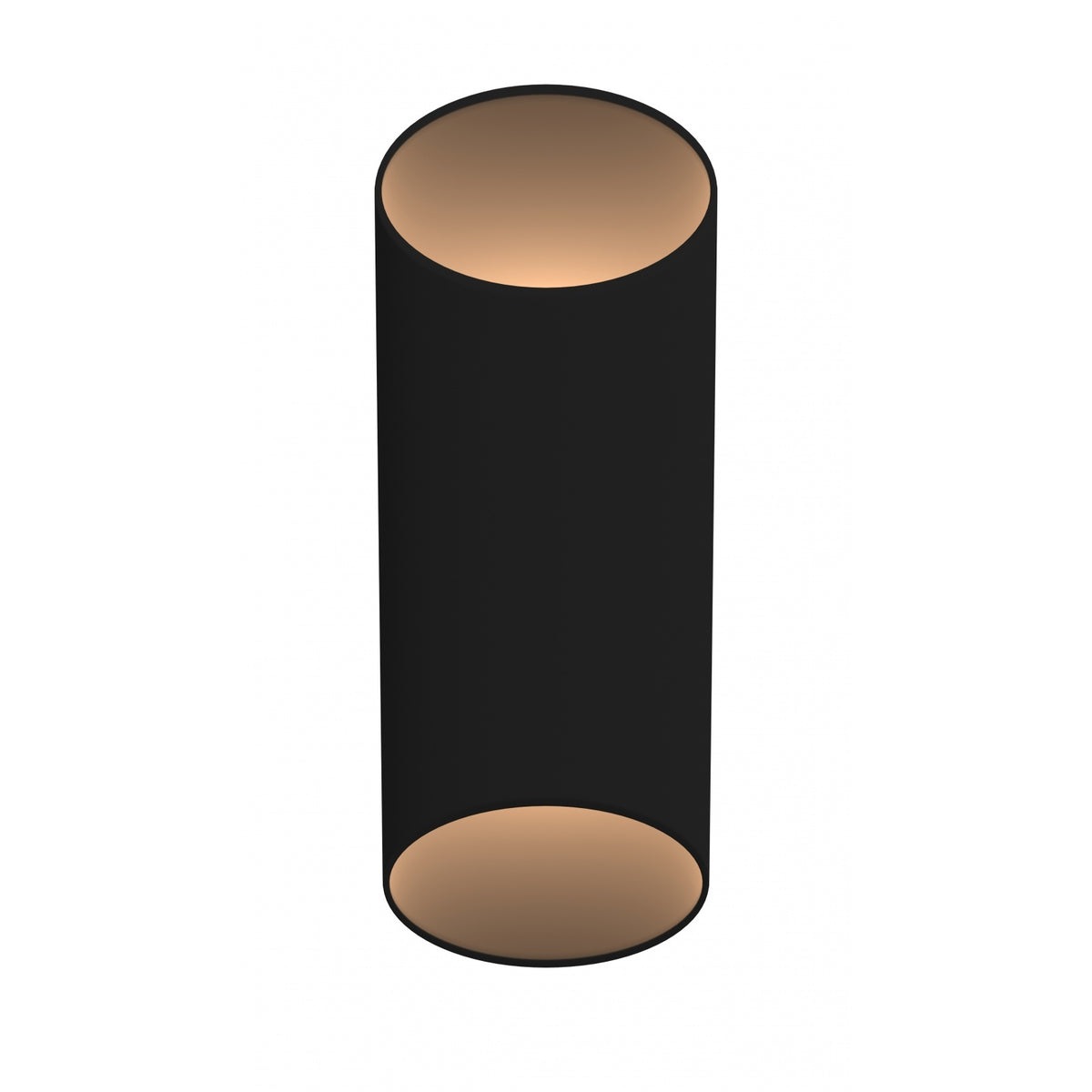 Avenue Outdoor Cylindrical LED Wall Sconce AV9895-BLK front view — 12"H slim black round cylinder on white background, 7-inch diameter