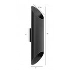 Avenue Outdoor Cylindrical LED Wall Sconce AV9895-BLK installed on exterior — black cylinder casting even ambient glow on surrounding wall
