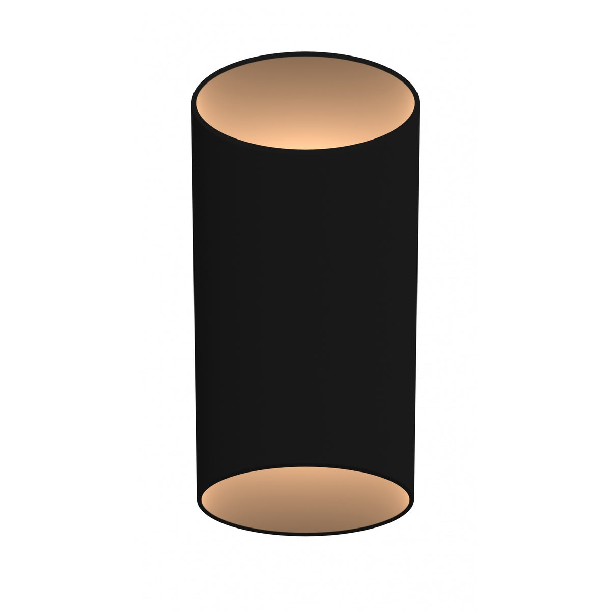 Avenue Outdoor Cylindrical LED Wall Sconce AV9896-BLK front view — 16"H slim black round cylinder on white background, 7-inch diameter