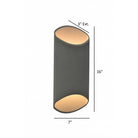 Avenue Outdoor Cylindrical LED Wall Sconce AV9896-SLV installed on exterior — silver cylinder casting even ambient glow on surrounding wall