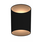 Avenue Outdoor Cylindrical LED Wall Sconce AV9897-BLK front view — 20"H slim black round cylinder on white background, 7-inch diameter