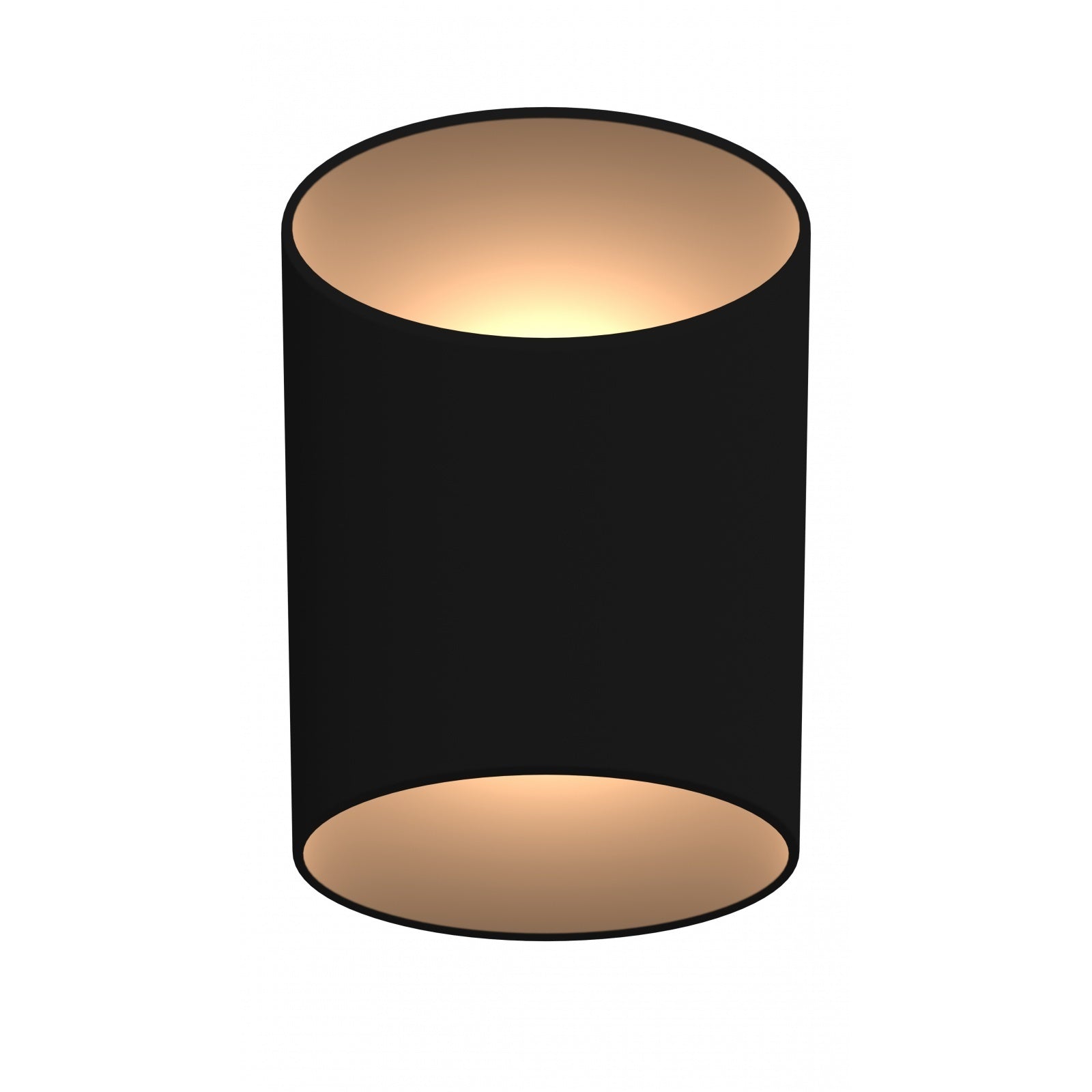 Avenue Cylindrique LED extérieure Murale AV9897-BLK vue de face — Cylindre rond noir mince de 50,8 cm de hauteur sur fond blanc, diamètre de 17,8 cm