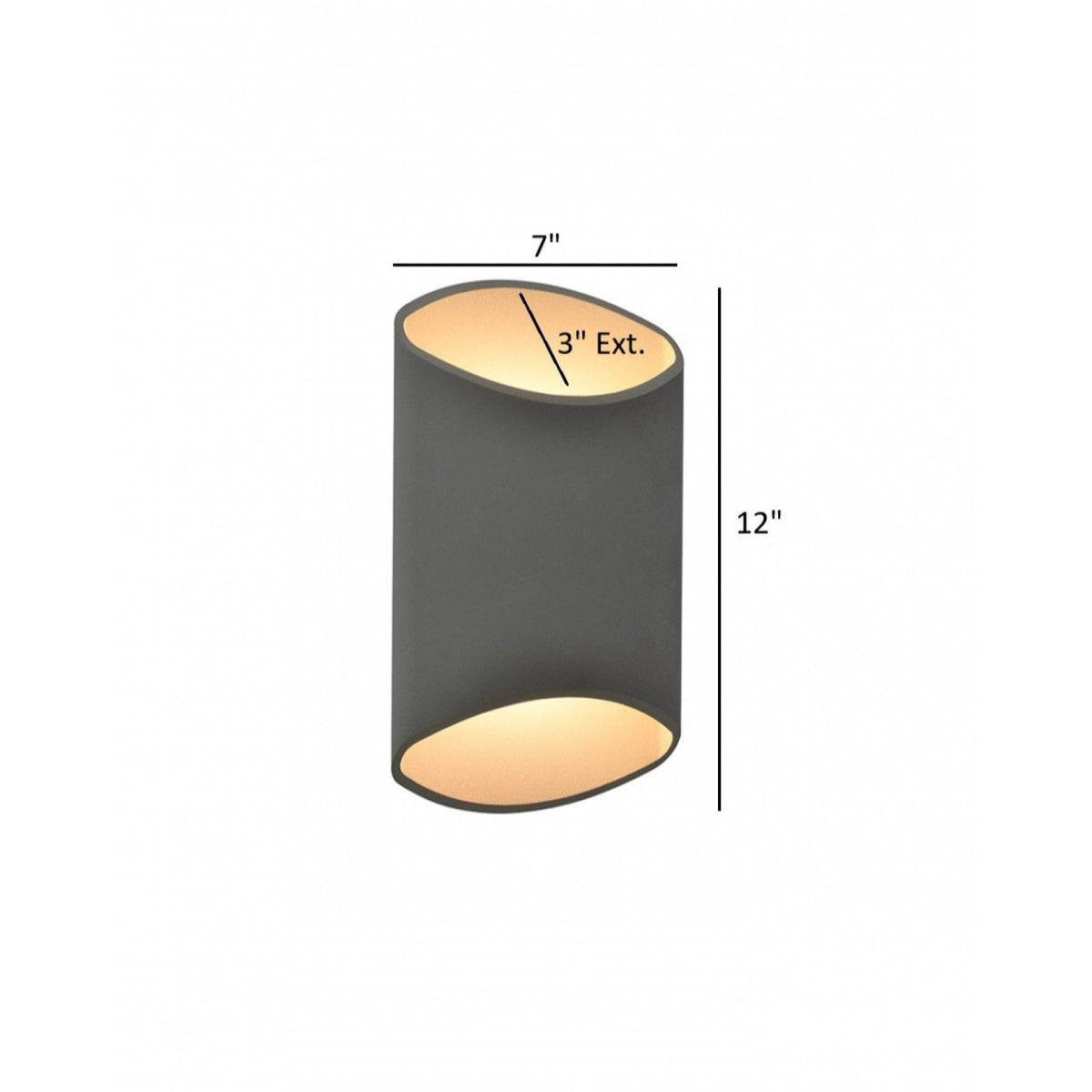 Avenue Outdoor Cylindrical LED Wall Sconce AV9897-SLV installed on exterior — silver cylinder casting even ambient glow on surrounding wall