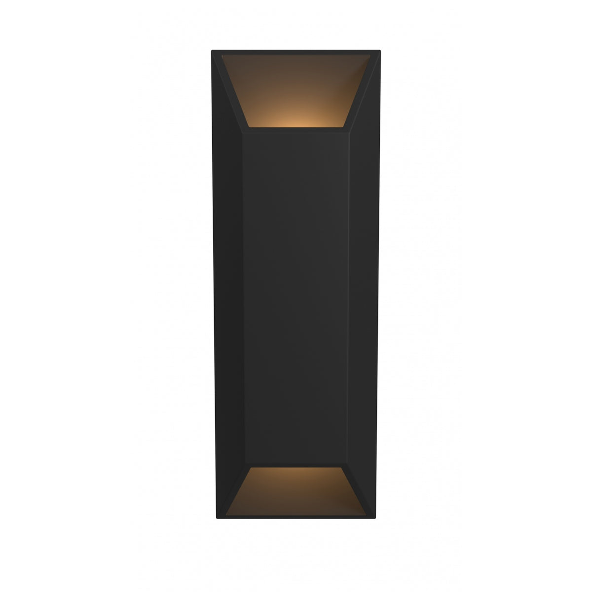 Avenue Outdoor Wide Cylindrical LED Wall Sconce AV9898-BLK front view — 12"H black round cylinder with wider 4-inch wall projection, white background