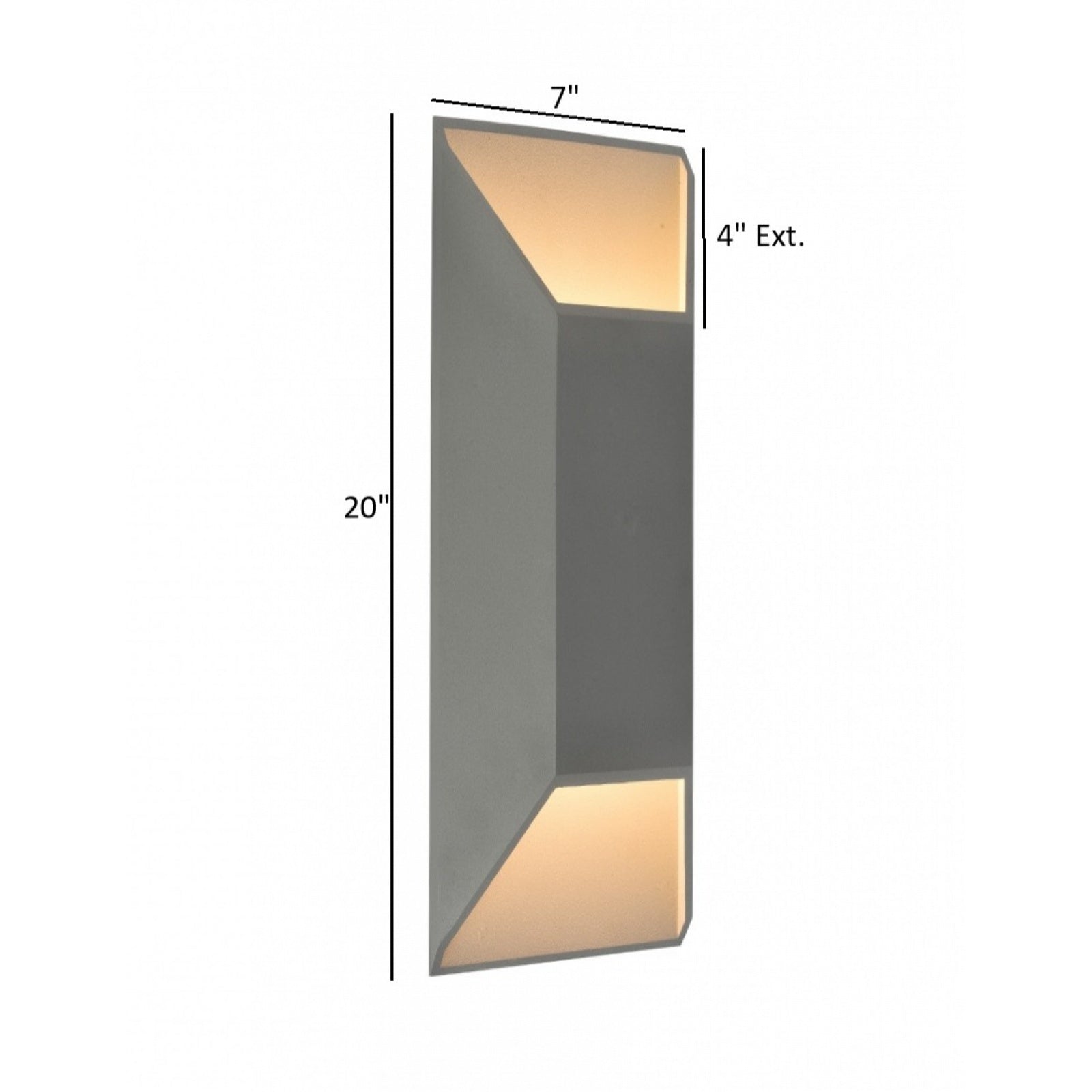 Avenue Outdoor Large Cylindrique LED Murale AV9898-SLV installé à l'extérieur — large cylindre argenté projetant une lumière circulaire chaude sur le mur environnant