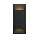 Avenue Outdoor Large Cylindrique LED Murale AV9899-BLK vue de face — Cylindre rond noir de 40,6 cm de hauteur avec une projection murale de 10,2 cm, fond blanc