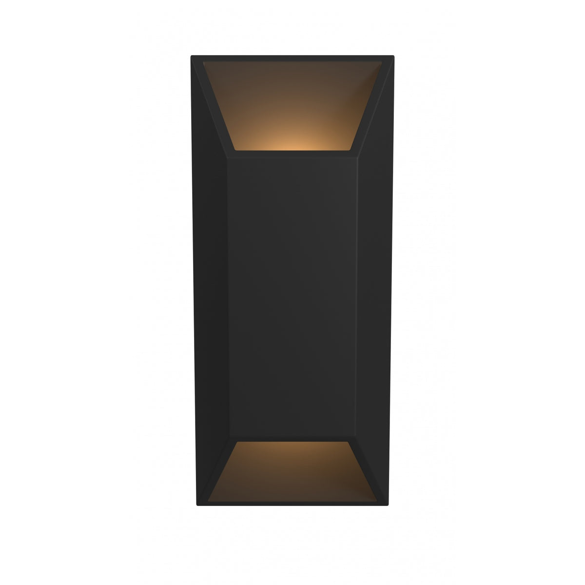 Avenue Outdoor Wide Cylindrical LED Wall Sconce AV9899-BLK front view — 16"H black round cylinder with wider 4-inch wall projection, white background