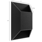 Avenue Outdoor Large Cylindrique LED Murale AV9900-BLK installé à l'extérieur — large cylindre noir projetant une lumière circulaire chaude sur le mur environnant