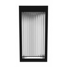 Avenue Outdoor Rectangular LED Wall Sconce AV9901-BLK front view — 12"H black flat rectangle with frosted LED face panel, white background