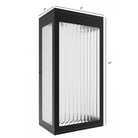 Avenue Outdoor Rectangular LED Wall Sconce AV9901-BLK close-up — frosted acrylic face diffuser within matte black powder-coated frame