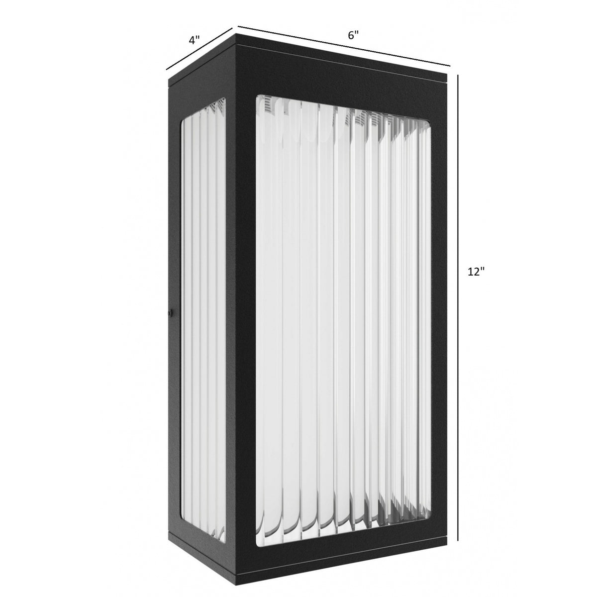 Avenue Outdoor Rectangular LED Wall Sconce AV9901-BLK close-up — frosted acrylic face diffuser within matte black powder-coated frame