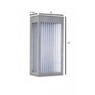 Avenue Outdoor Rectangular LED Wall Sconce AV9901-SLV lifestyle view — 12"H silver sconce installed on contemporary exterior wall with diffused LED output
