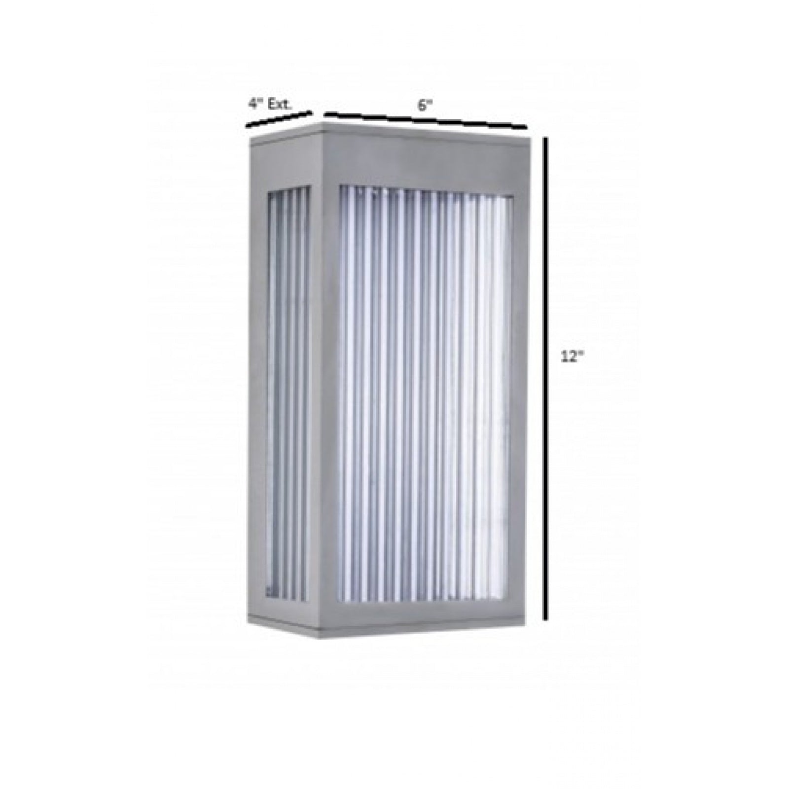 Avenue Outdoor Rectangular LED Murale AV9901-SLV - Applique murale argentée de 30,5 cm (12 po) de hauteur, installée sur un mur extérieur contemporain, avec éclairage LED diffus.