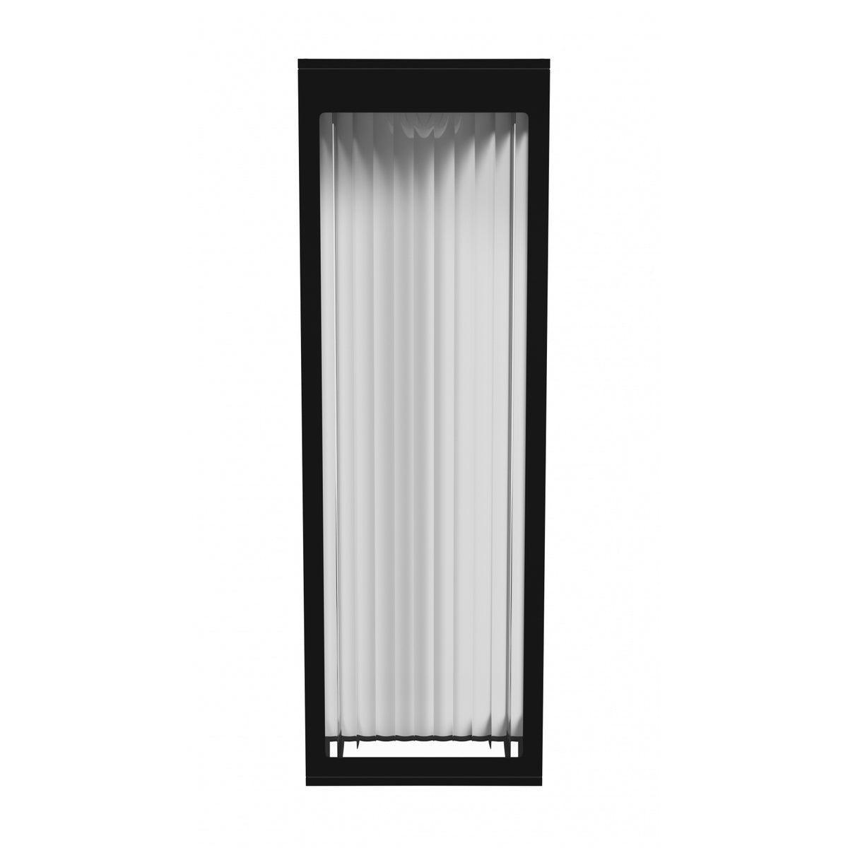 Avenue Outdoor Rectangular LED Wall Sconce AV9902-BLK front view — 18"H black flat rectangle with frosted LED face panel, white background