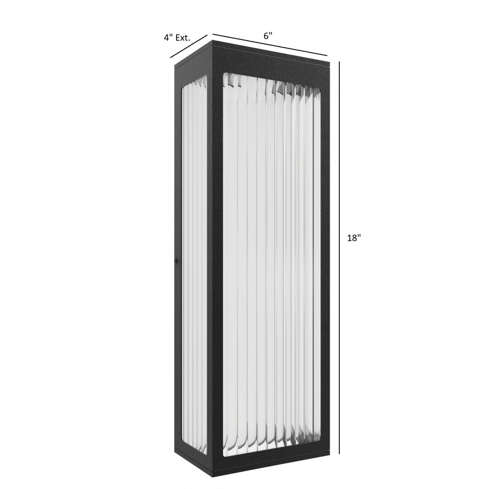 Avenue Outdoor Rectangular LED Murale AV9902-BLK installé à l'extérieur — applique murale noire diffusant une lumière douce et nette sur le mur